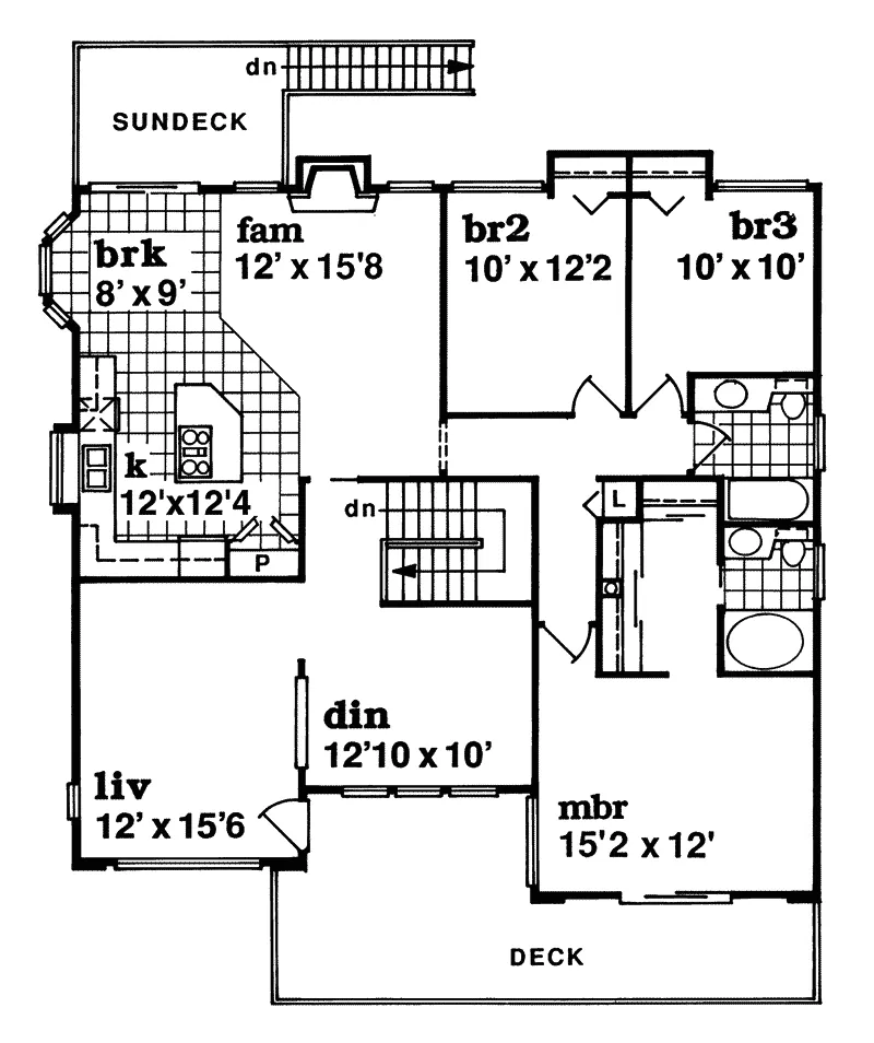 Sunbelt House Plan Second Floor - Sanborn Bay Vacation Home 062D-0119 - Shop House Plans and More