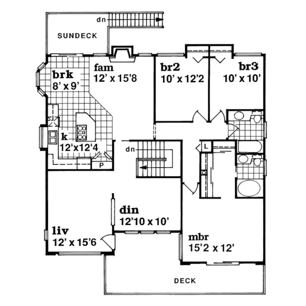 Contemporary House Plan Second Floor - Sanborn Bay Vacation Home 062D-0119 - Shop House Plans and More