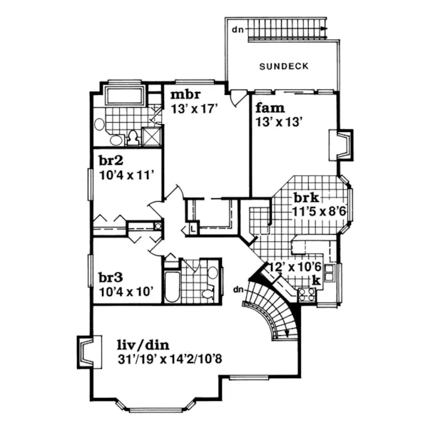 Florida House Plan Second Floor - Canvastown Contemporary Home 062D-0120 - Search House Plans and More