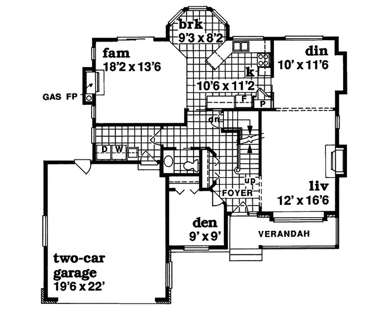 Traditional House Plan First Floor - Claremoor Pass Country Farmhouse 062D-0122 - Search House Plans and More