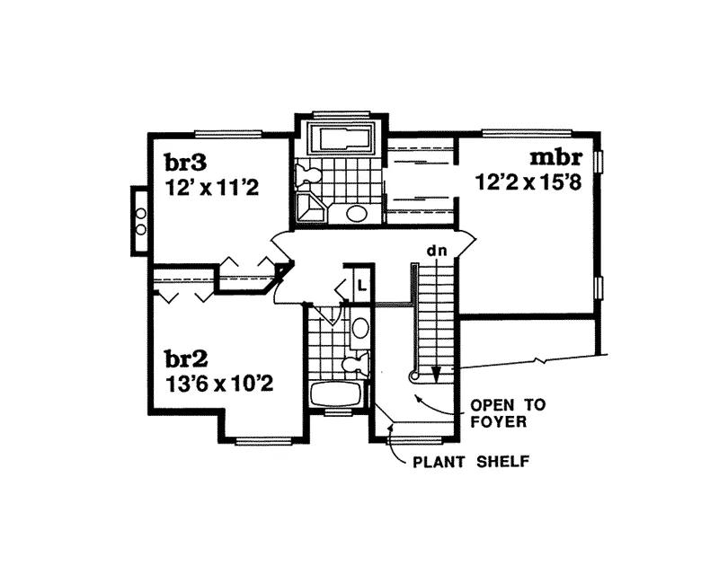 Traditional House Plan Second Floor - Claremoor Pass Country Farmhouse 062D-0122 - Search House Plans and More