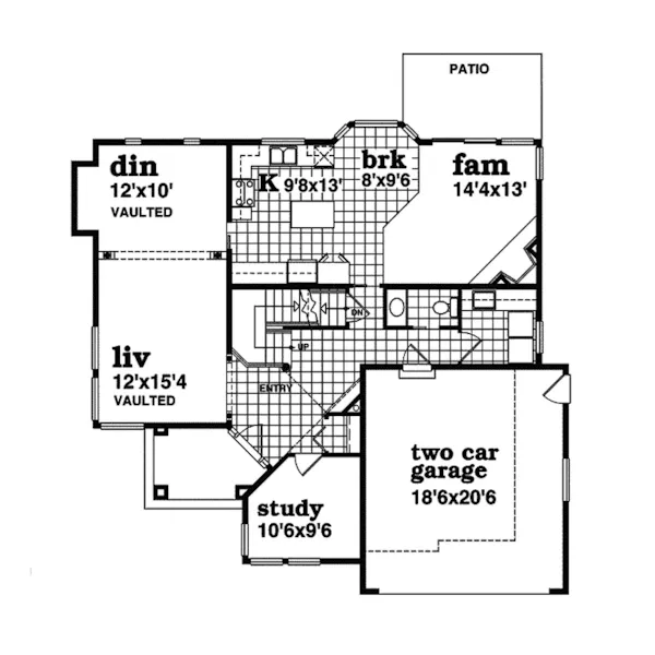 Traditional House Plan First Floor - Atlantic Beach Florida Home 062D-0124 - Search House Plans and More