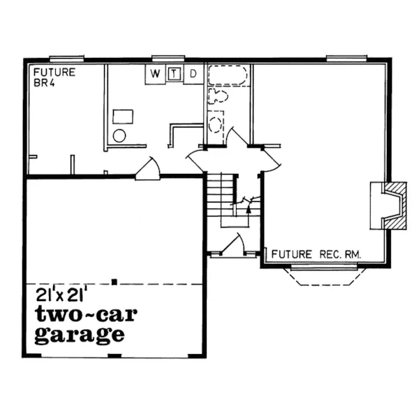 Southern House Plan Lower Level Floor - Saille Split-Level Home 062D-0125 - Shop House Plans and More