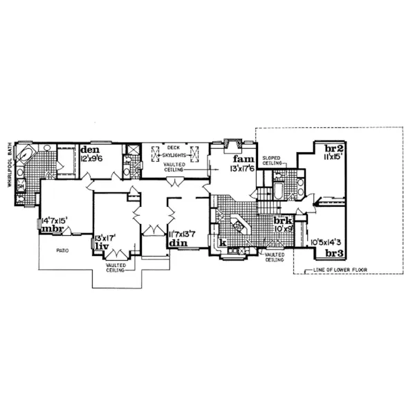 Contemporary House Plan First Floor - Saloma Contemporary Home 062D-0126 - Shop House Plans and More