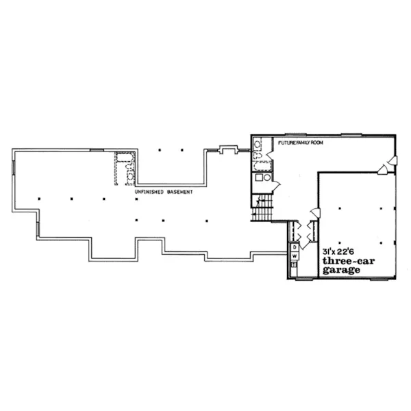 Contemporary House Plan Lower Level Floor - Saloma Contemporary Home 062D-0126 - Shop House Plans and More