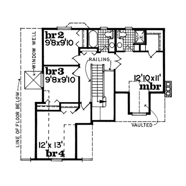 Bungalow House Plan Second Floor - Butler Creek Bungalow Home 062D-0131 - Search House Plans and More