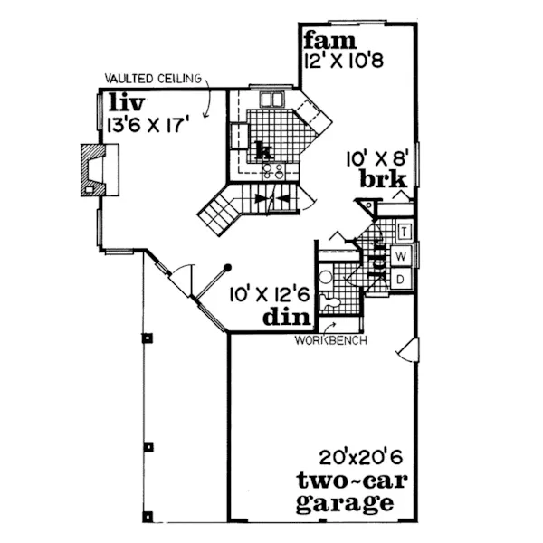 Southern House Plan First Floor - Anawood Traditional Home 062D-0133 - Search House Plans and More