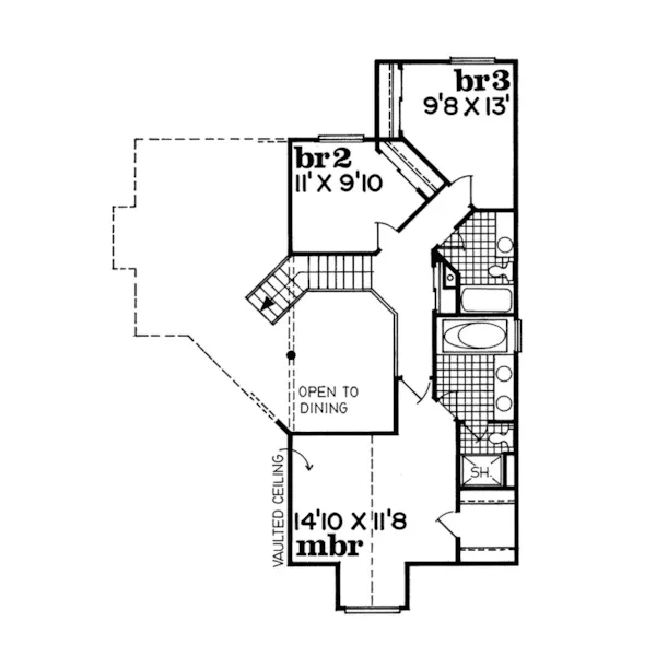 Southern House Plan Second Floor - Anawood Traditional Home 062D-0133 - Search House Plans and More