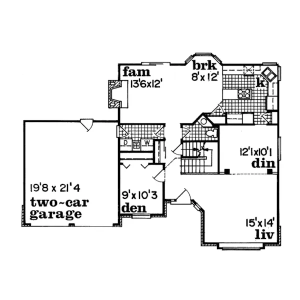 Traditional House Plan First Floor - Heartland Traditional Home 062D-0134 - Search House Plans and More