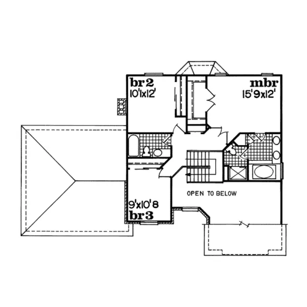 Traditional House Plan Second Floor - Heartland Traditional Home 062D-0134 - Search House Plans and More