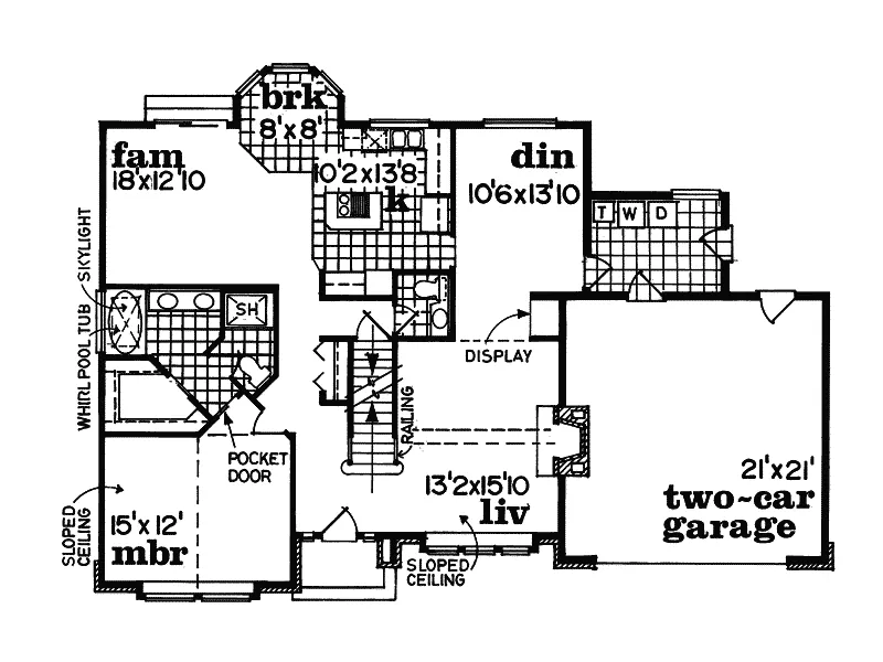 English Cottage House Plan First Floor - Lasalle Tudor Home 062D-0143 - Shop House Plans and More