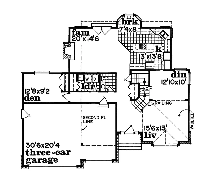 Florida House Plan First Floor - Apple Heights Traditional Home 062D-0144 - Search House Plans and More