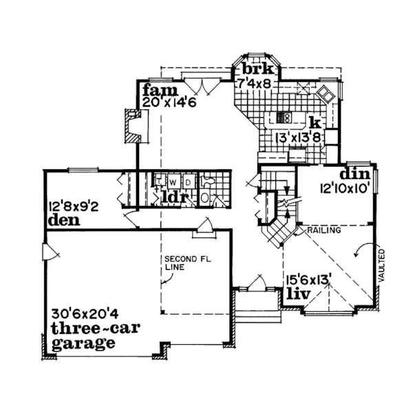 Traditional House Plan First Floor - Apple Heights Traditional Home 062D-0144 - Search House Plans and More