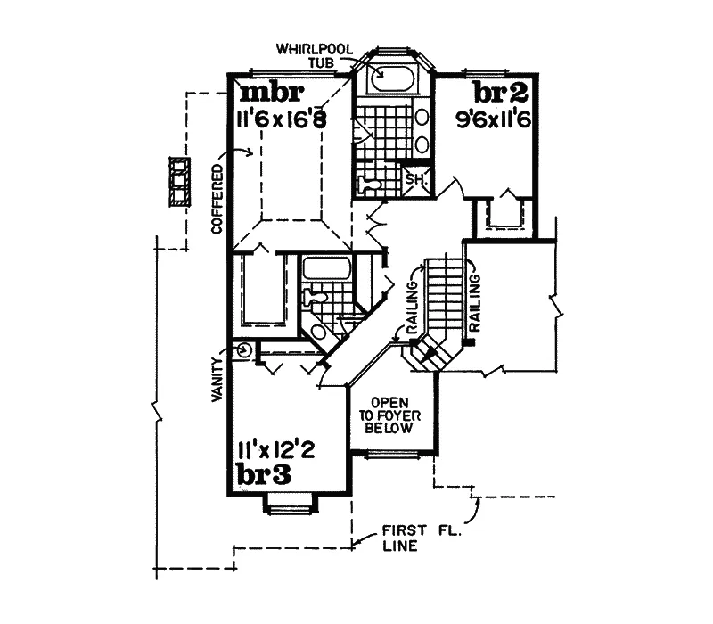 Florida House Plan Second Floor - Apple Heights Traditional Home 062D-0144 - Search House Plans and More