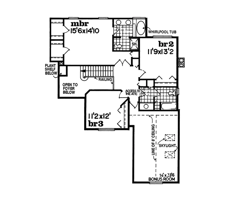 Sunbelt House Plan Second Floor - Seville Park Traditional Home 062D-0145 - Shop House Plans and More