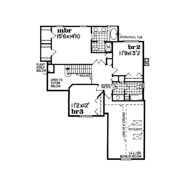 Florida House Plan Second Floor - Seville Park Traditional Home 062D-0145 - Shop House Plans and More