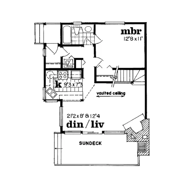 Lake House Plan First Floor - Grand Mesa A-Frame Home 062D-0146 - Search House Plans and More