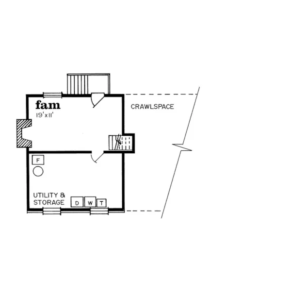 Contemporary House Plan First Floor - Kraus Point Traditional Home 062D-0154 - Search House Plans and More