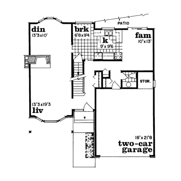 Country House Plan First Floor - Luna Country Home 062D-0158 - Shop House Plans and More