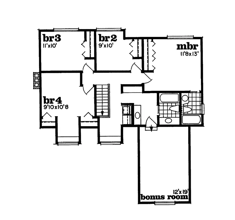 Country House Plan Second Floor - Luna Country Home 062D-0158 - Shop House Plans and More