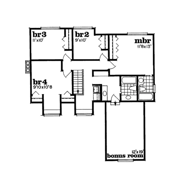 Country House Plan Second Floor - Luna Country Home 062D-0158 - Shop House Plans and More