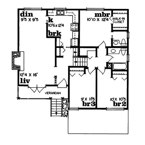 Sunbelt House Plan First Floor - Colletta Traditional Home 062D-0161 - Search House Plans and More