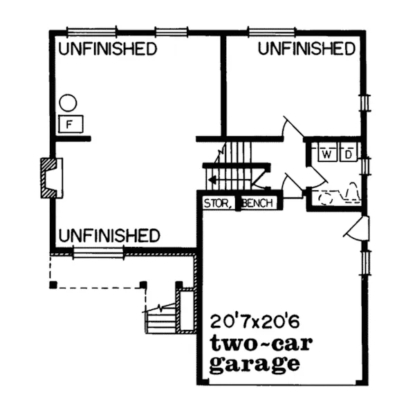 Sunbelt House Plan Lower Level Floor - Colletta Traditional Home 062D-0161 - Search House Plans and More