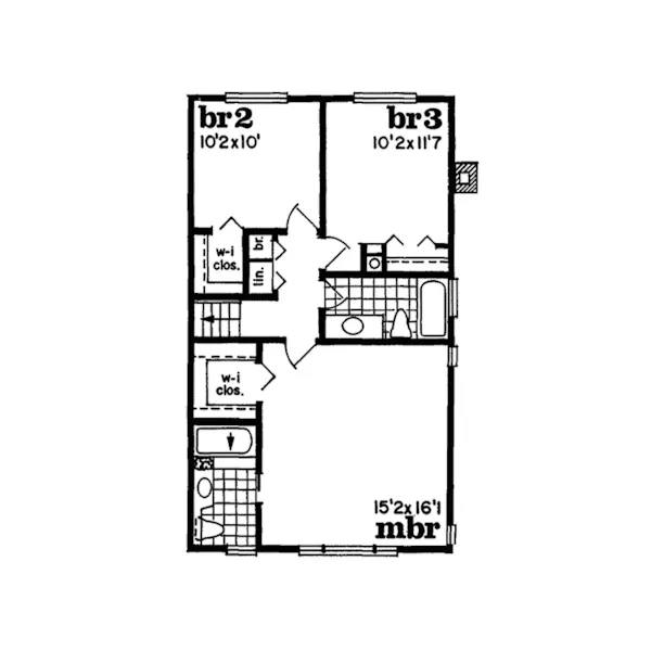 Southern House Plan Second Floor - Brush Arbor Contemporary Home 062D-0163 - Search House Plans and More