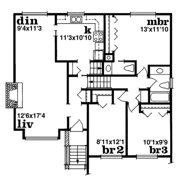 Southern House Plan Second Floor - Day Hollow Traditional Home 062D-0165 - Search House Plans and More