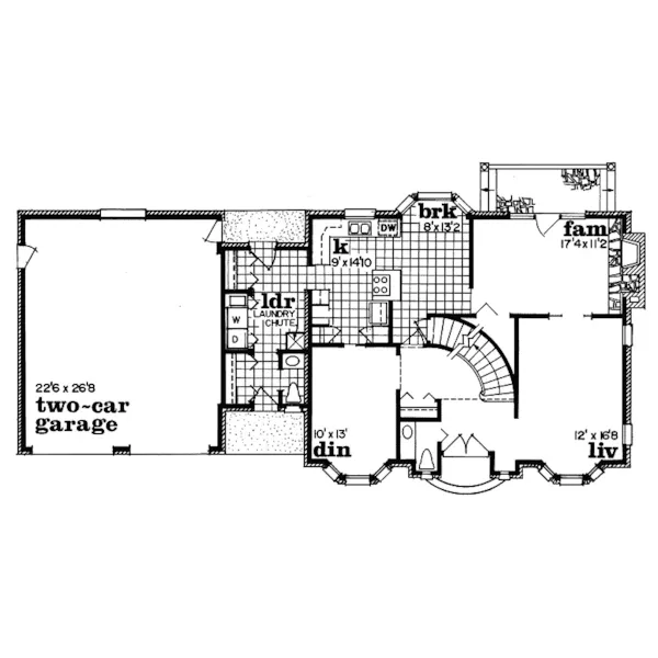 Contemporary House Plan First Floor - Brayhill Georgian Home 062D-0167 - Search House Plans and More