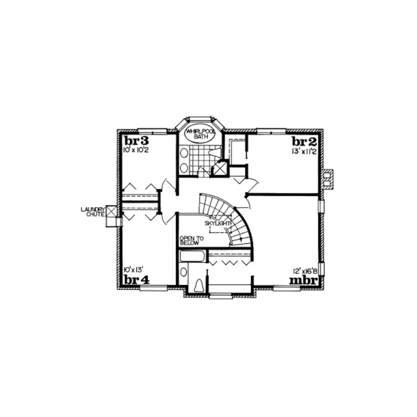 Contemporary House Plan Second Floor - Brayhill Georgian Home 062D-0167 - Search House Plans and More