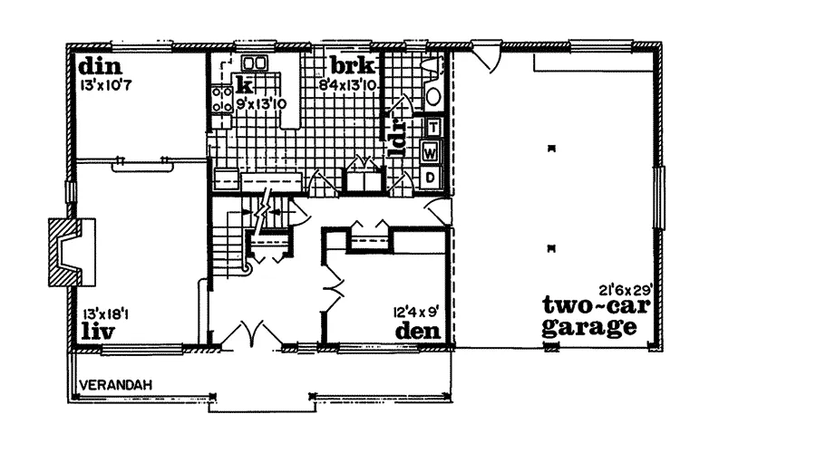 Farmhouse Plan First Floor - Jumby Bay Country Home 062D-0168 - Search House Plans and More