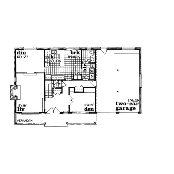 Vacation House Plan First Floor - Jumby Bay Country Home 062D-0168 - Search House Plans and More