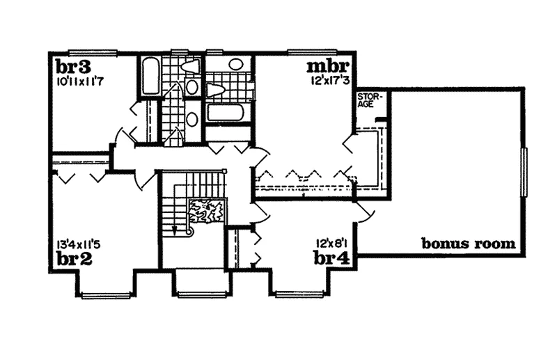 Vacation House Plan Second Floor - Jumby Bay Country Home 062D-0168 - Search House Plans and More