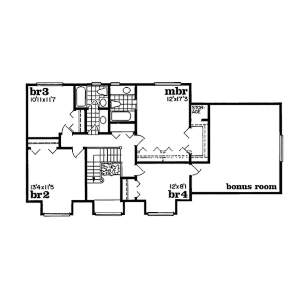 Vacation House Plan Second Floor - Jumby Bay Country Home 062D-0168 - Search House Plans and More