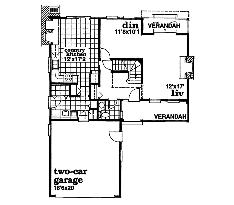 Country House Plan First Floor - Palumbo Country Home 062D-0169 - Shop House Plans and More