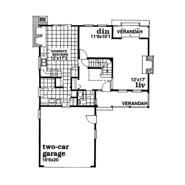 Victorian House Plan First Floor - Palumbo Country Home 062D-0169 - Shop House Plans and More