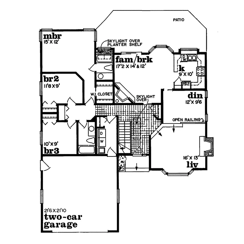 Ranch House Plan First Floor - Clementine Ranch Home 062D-0175 - Search House Plans and More