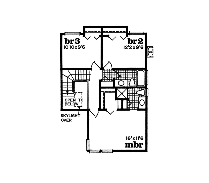 Southern House Plan Second Floor - Bloomberg Contemporary Home 062D-0176 - Search House Plans and More