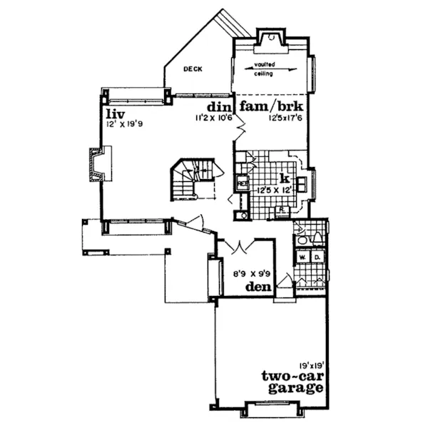 Traditional House Plan First Floor - Acapulco Point Sunbelt Home 062D-0178 - Search House Plans and More