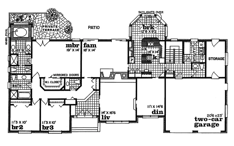 European House Plan First Floor - Rollingview Ranch Home 062D-0179 - Shop House Plans and More