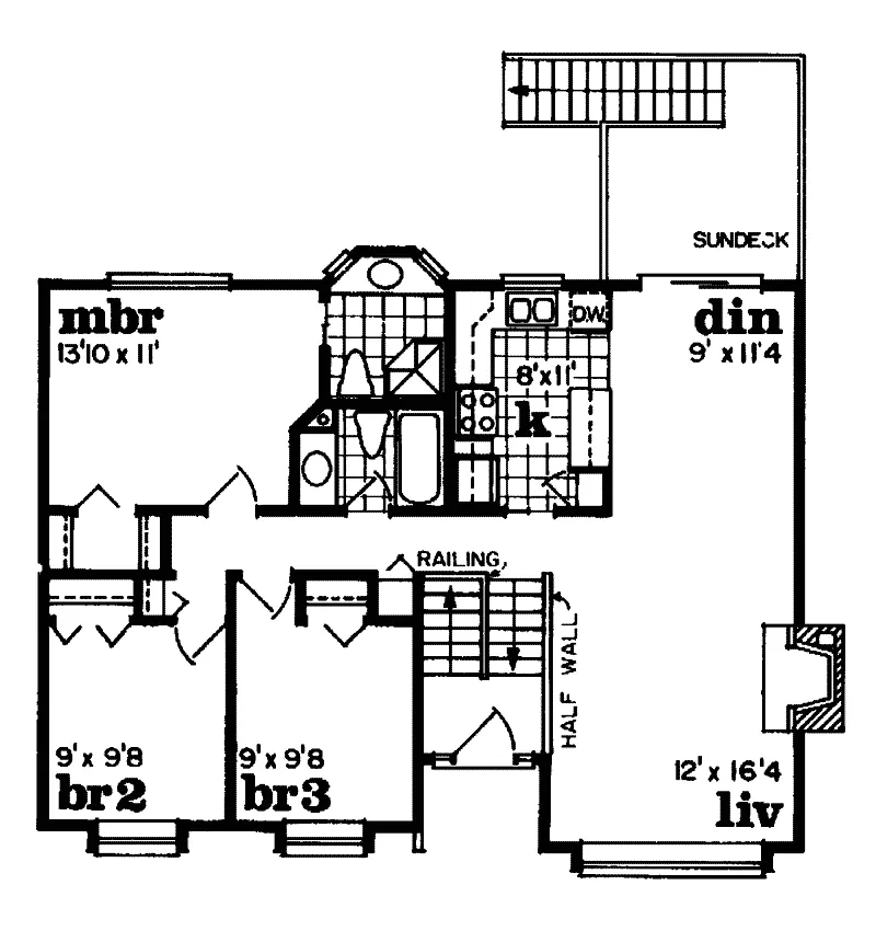 Ranch House Plan First Floor - Brookcreek Traditional Home 062D-0180 - Search House Plans and More