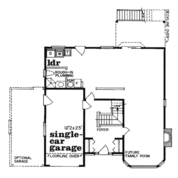 Modern House Plan First Floor - Allegro Split-Level Home 062D-0183 - Search House Plans and More