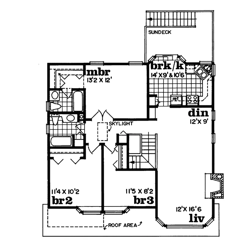 Traditional House Plan Second Floor - Allegro Split-Level Home 062D-0183 - Search House Plans and More