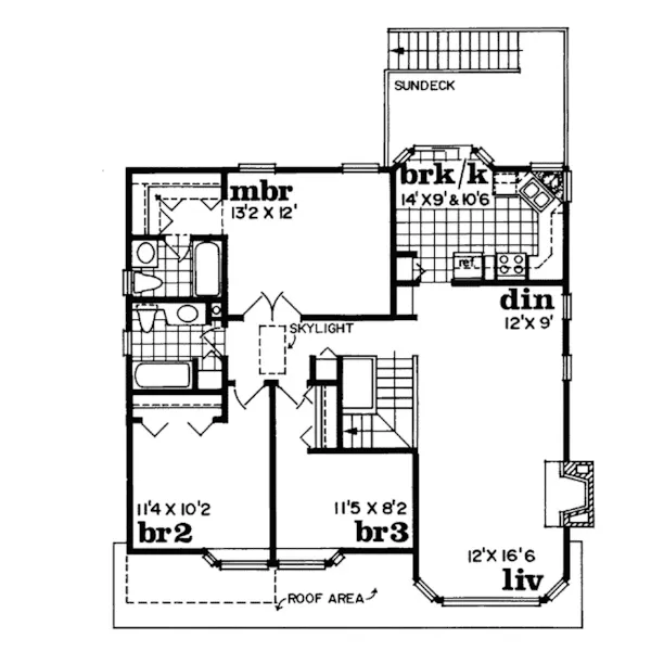 Modern House Plan Second Floor - Allegro Split-Level Home 062D-0183 - Search House Plans and More