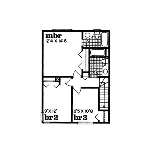 Traditional House Plan Second Floor - Delbart Place Country Home 062D-0188 - Search House Plans and More