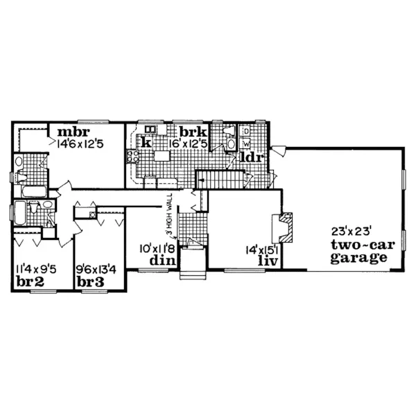 Country House Plan First Floor - Wamsley Creek Ranch Home 062D-0189 - Shop House Plans and More