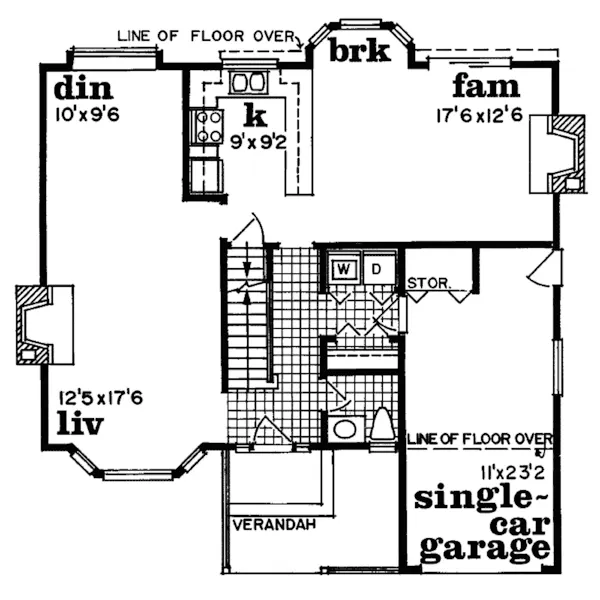 Country House Plan First Floor - Altheim Country Home 062D-0190 - Search House Plans and More