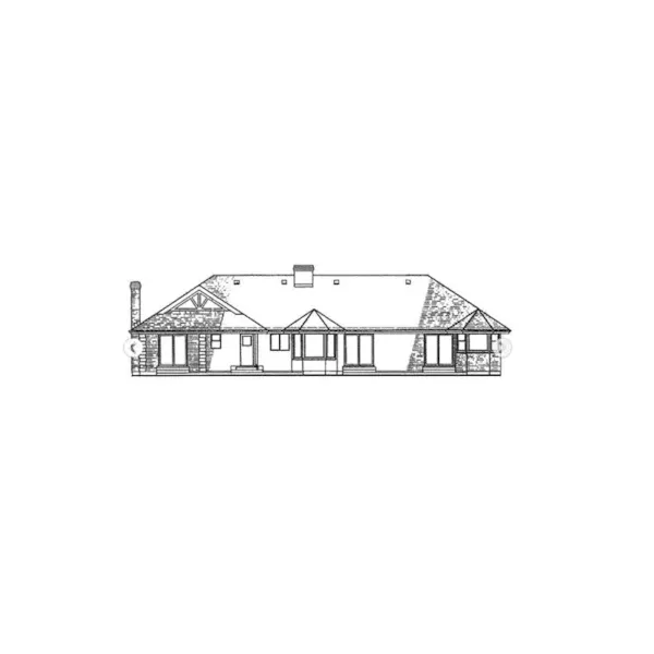 Ranch House Plan Rear Elevation - Dudley Tudor Ranch Home 062D-0191 - Search House Plans and More