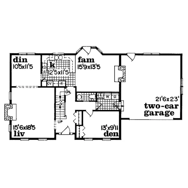 Cape Cod & New England House Plan First Floor - Lucas Park Cape Cod Style Home 062D-0193 - Shop House Plans and More